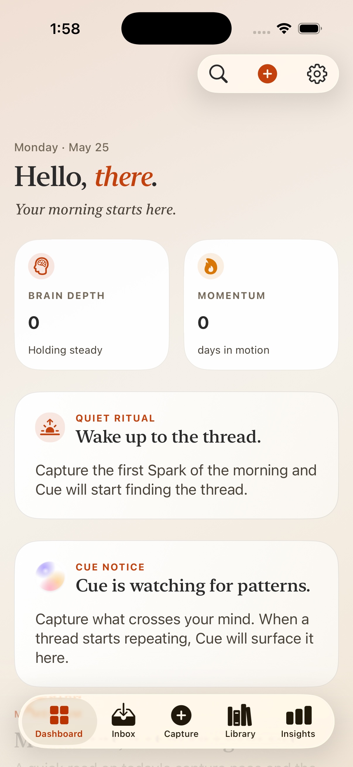 MorningKeep Dashboard in light mode